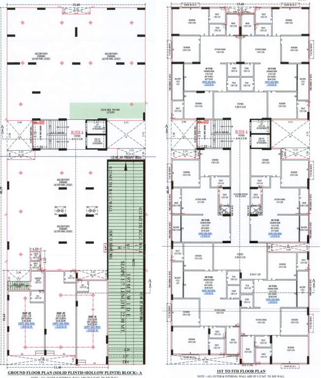 antrix Satvam Antrix Cluster Plan from 1st to 5th Floor