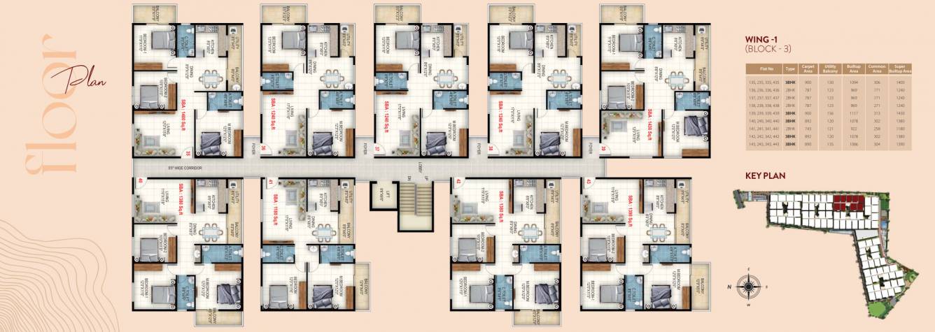  rose woods Wing A Cluster Plan