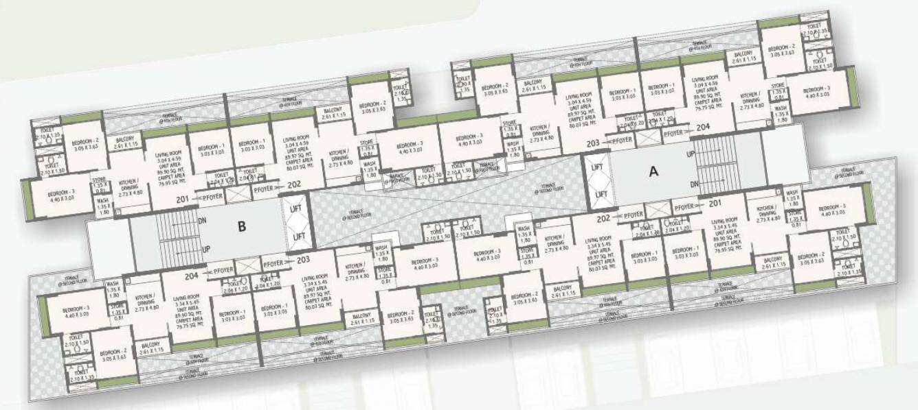  siddhi vinayak prospera Block A Cluster Plan For 2nd Floor