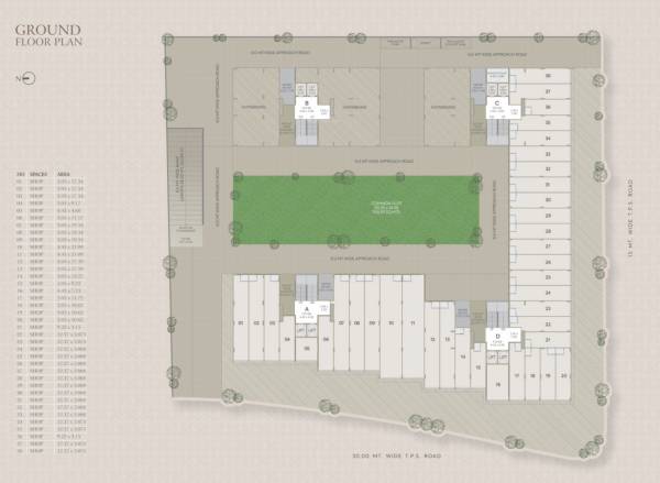  sky-elegante Block A, B, C, & D Cluster Plan For Ground Floor Cluster Plan
