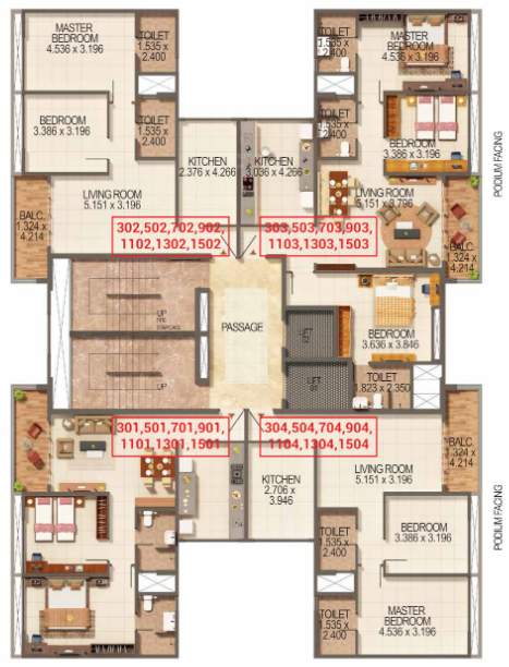  palmspring towers A1, A2 Building Cluster Plan For 1st Floor