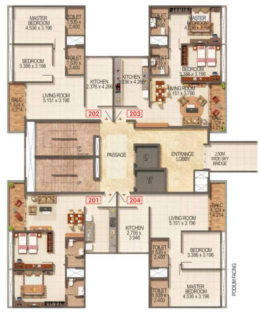  palmspring towers A1, A2 Building Cluster Plan For 3rd, 5th, 7th, 9th, 11th, 13th, 15th Floor