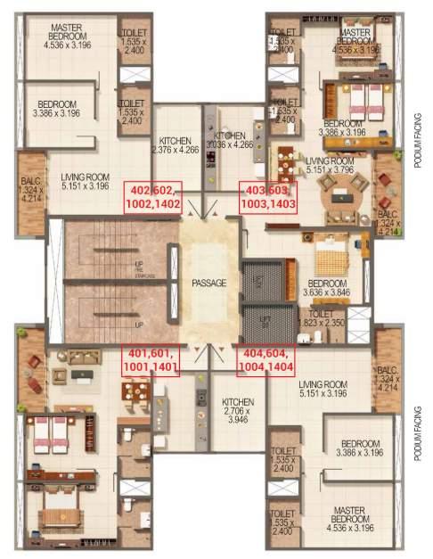  palmspring towers A1, A2 Building Cluster Plan For 8th & 12th Floor