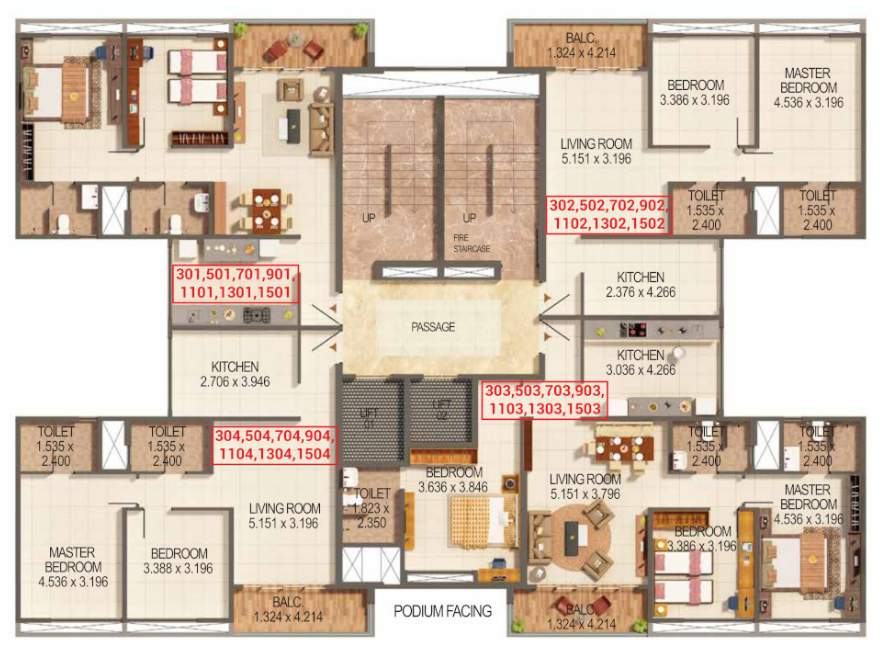  palmspring towers A3 Building Cluster Plan For 4th, 6th, 10th, 14th Floor