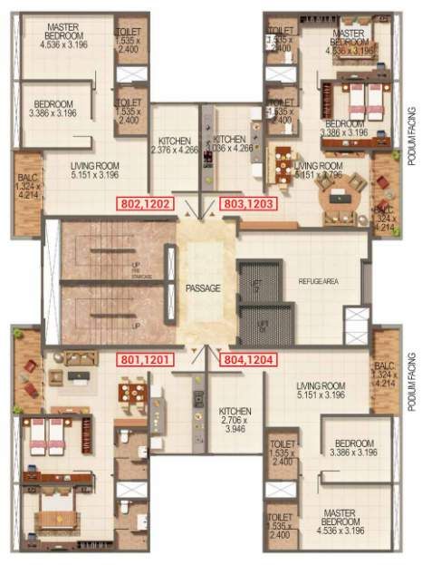  palmspring towers A4, A5 Cluster Plan For 3rd, 5th, 7th, 9th,, 11th, 13th Floor