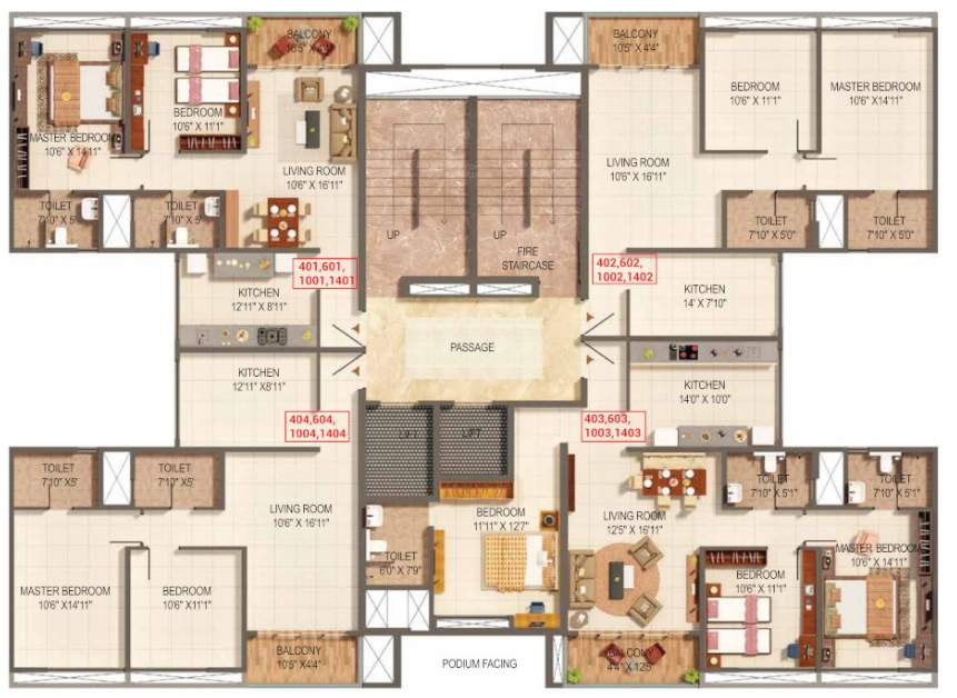 palmspring towers A4, A5 Cluster Plan For 8th & 12th Floor