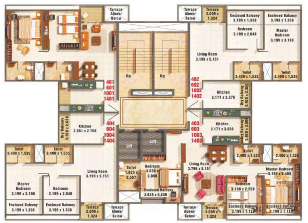  palmspring towers A6 Building Cluster Plan Foe 8th & 12th Floor