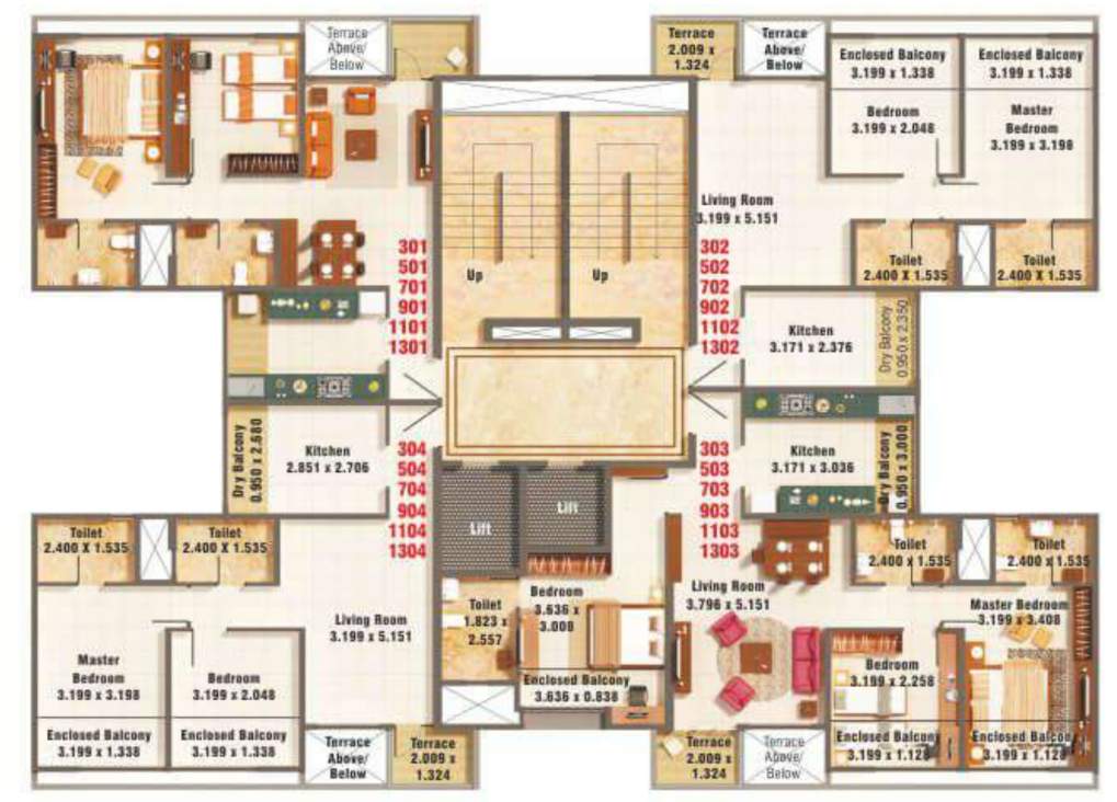  palmspring towers A6 Building Cluster Plan For 1st Floor