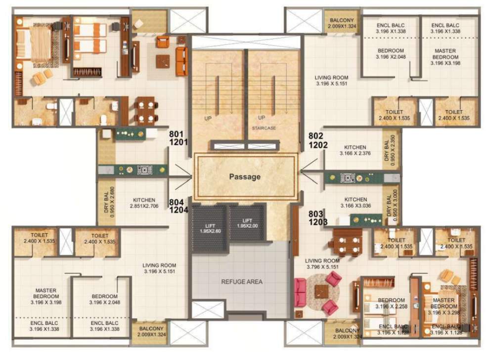  palmspring towers A7 Building Cluster Plan For 15th Floot