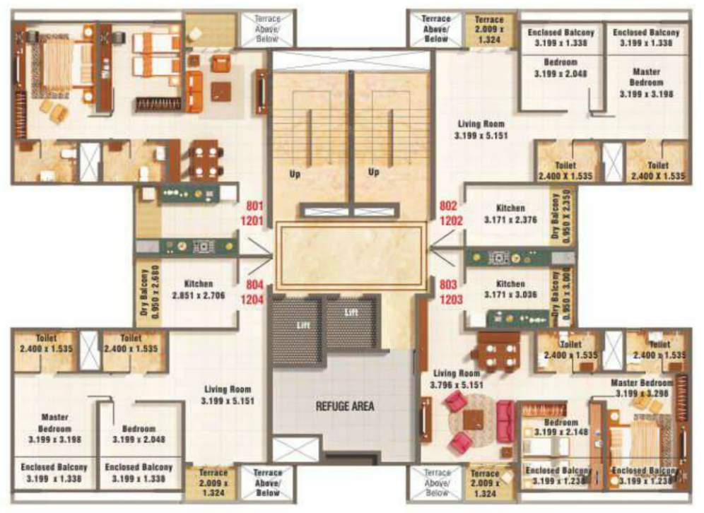  palmspring towers A7 Building  Cluster Plan For 8th & 12th Floor
