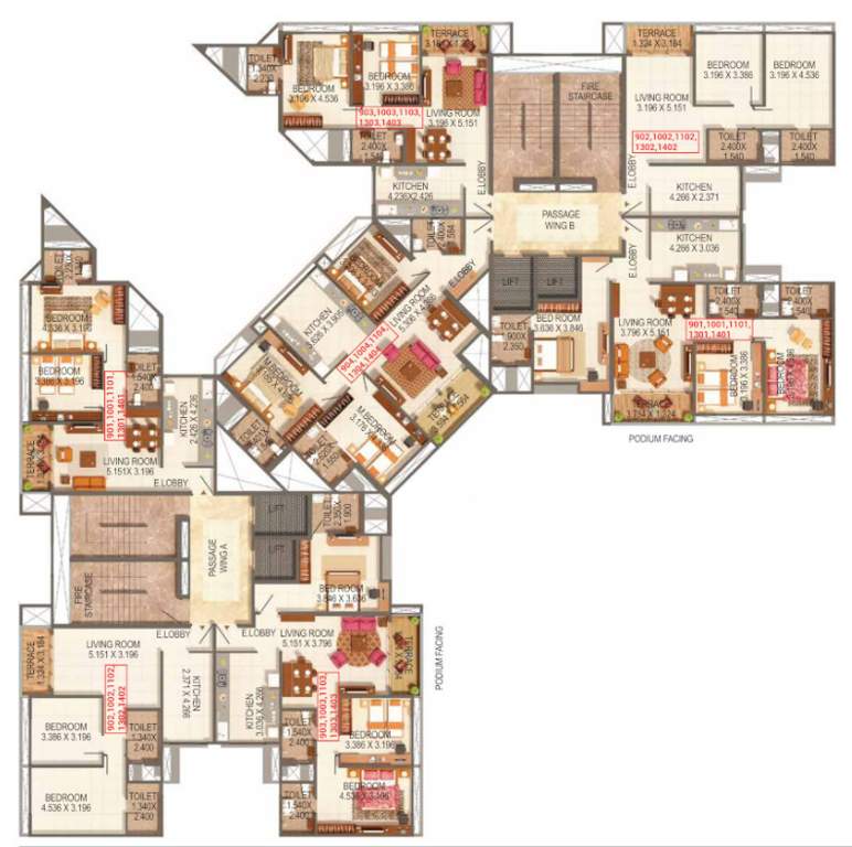  palmspring towers B2 Building Cluster Plan For 3rd, 4th, 5th, 6th, 7th Floor