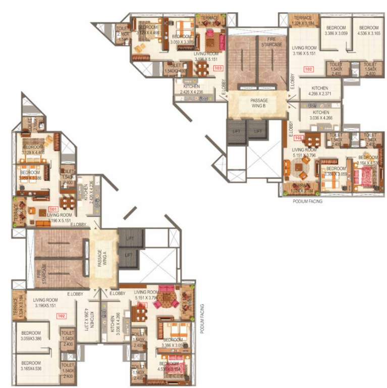  palmspring towers B2 Building Cluster Plan For 9th, 10th, 11th, 13th, 14th Floor