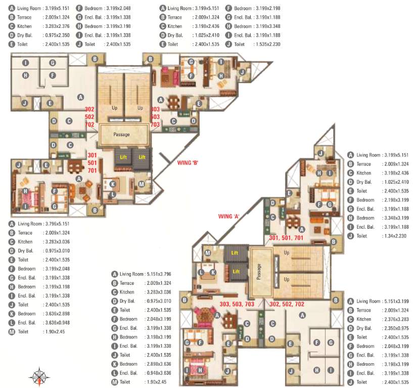  palmspring towers B3 Cluster Plan For 9th, 11th, 13th  Floor