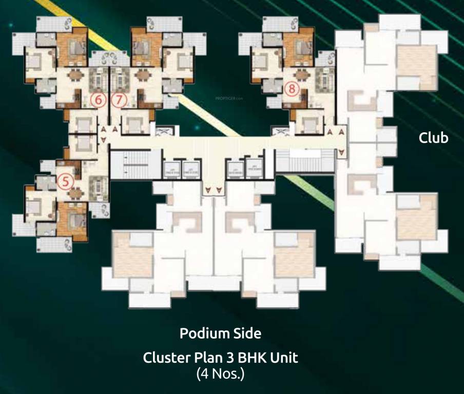heritage skyward Tower 2 Typical Cluster Plan