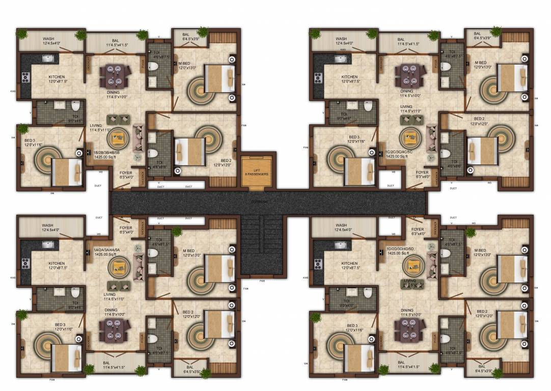  lakshmi vrindavan Lakshmi Vrindavan Cluster Plan from 1st to 5th Floor
