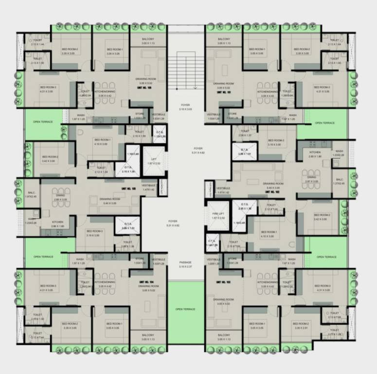  vibrant Veer Vibrant Cluster Plan for 1st Floor