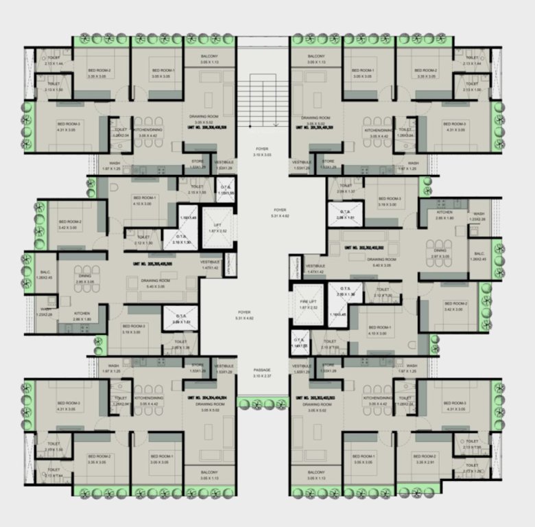  vibrant Veer Vibrant Cluster Plan from 2nd to 5th Floor