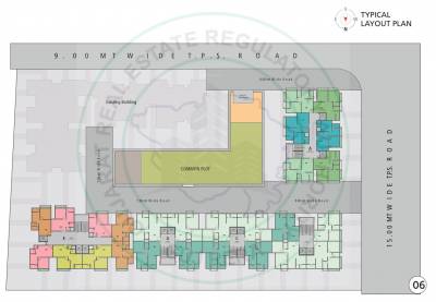  pushpak-2 Block A, B, C, D & E Cluster Plan For Typical Floor