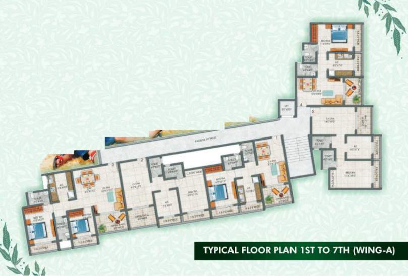 shree anandi imperial Wing A Cluster Plan From 1st To 7th Floor