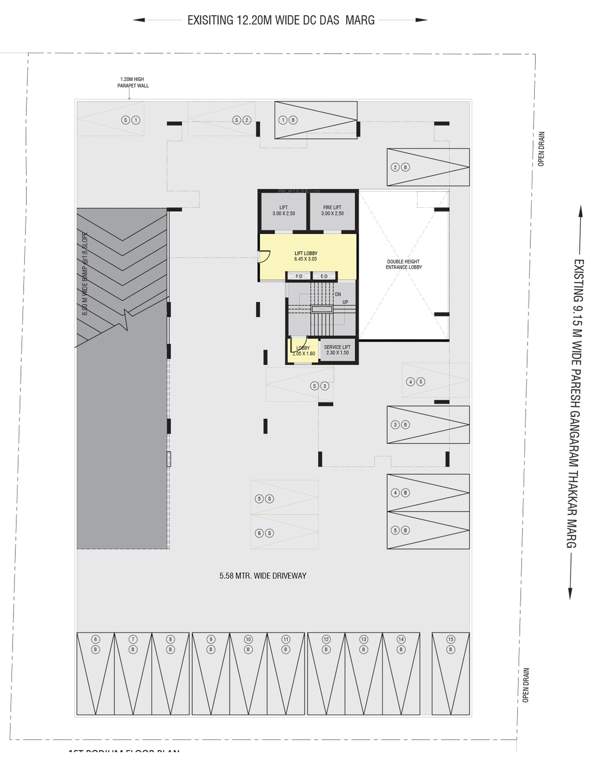  apartments chsl Tirupati Apartments Podium Cluster Plan