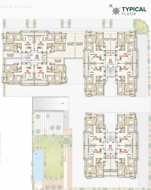  landmark A, B, C Cluster Plan