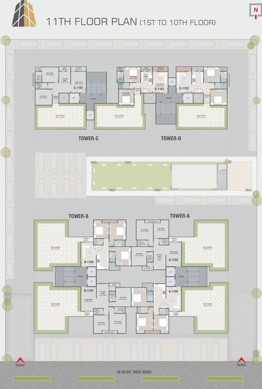  shivam highview Block A, Block B, Block C And Block D  Cluster Plan for 11th Floor
