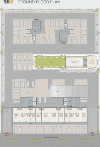  shivam-highview Block A, Block B, Block C And Block D Cluster Plan for ground Floor