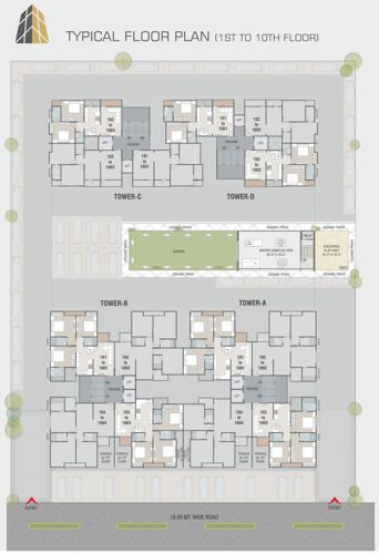  shivam-highview Block A, Block B, Block C And Block D  Cluster Plan from 1st to 10th Floor