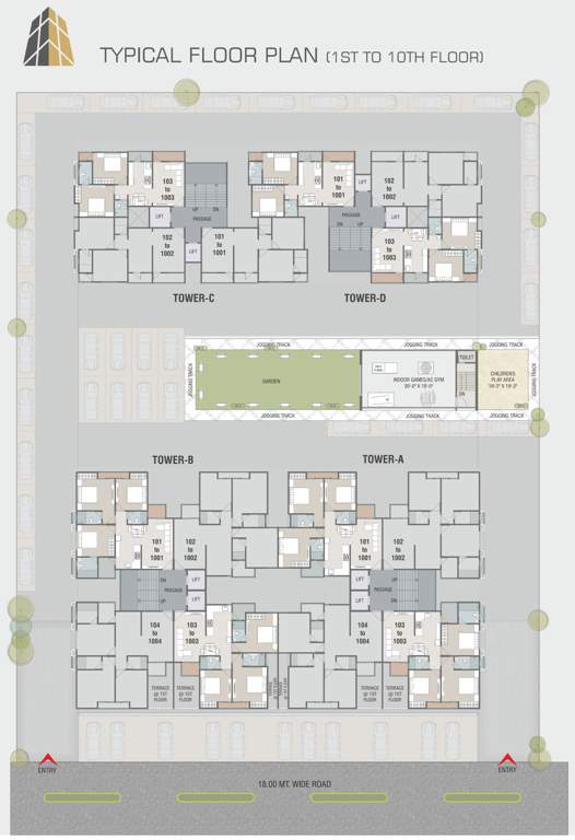  shivam highview Block A, Block B, Block C And Block D  Cluster Plan from 1st to 10th Floor