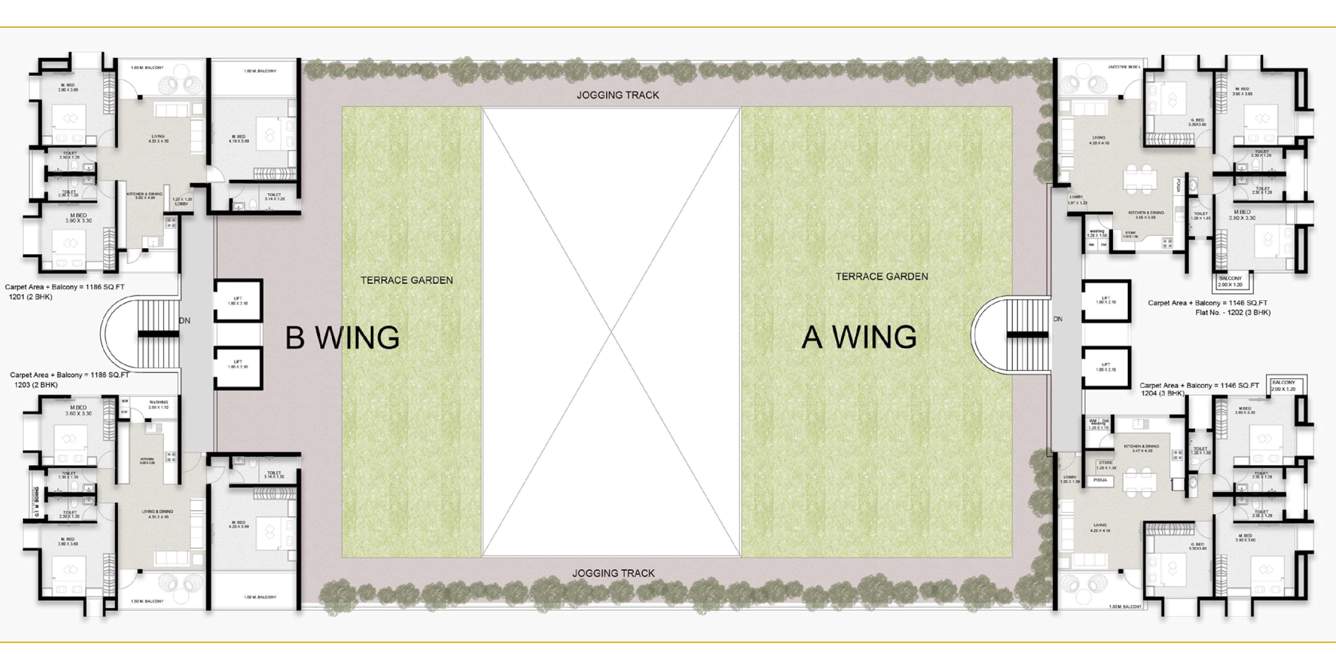  antarang Wing A,B Cluster Plan For 12th Floor
