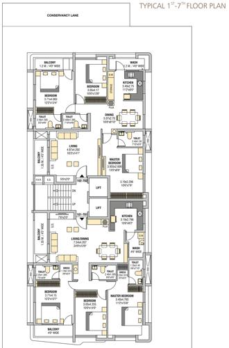 Shriniwasa Residency Cluster Plan from 1st to 7th Floor shriniwasa-residency Shriniwasa Residency Cluster Plan from 1st to 7th Floor
