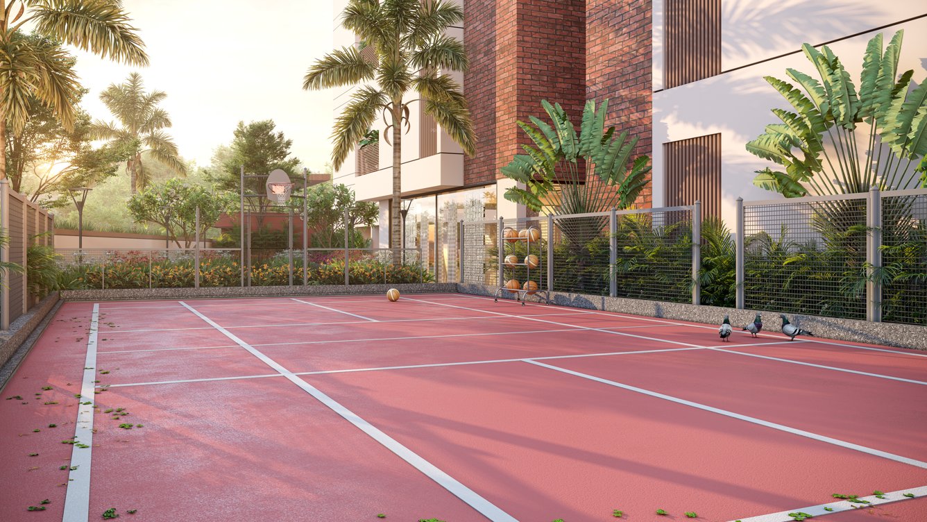  modern crest Basketball Court
