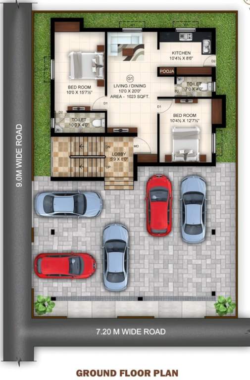  m k v flats M K V Flats Cluster Plan for ground Floor