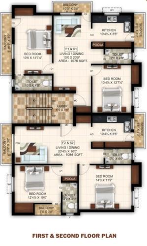  m-k-v-flats M K V Flats Cluster Plan from 1st to 2nd Floor