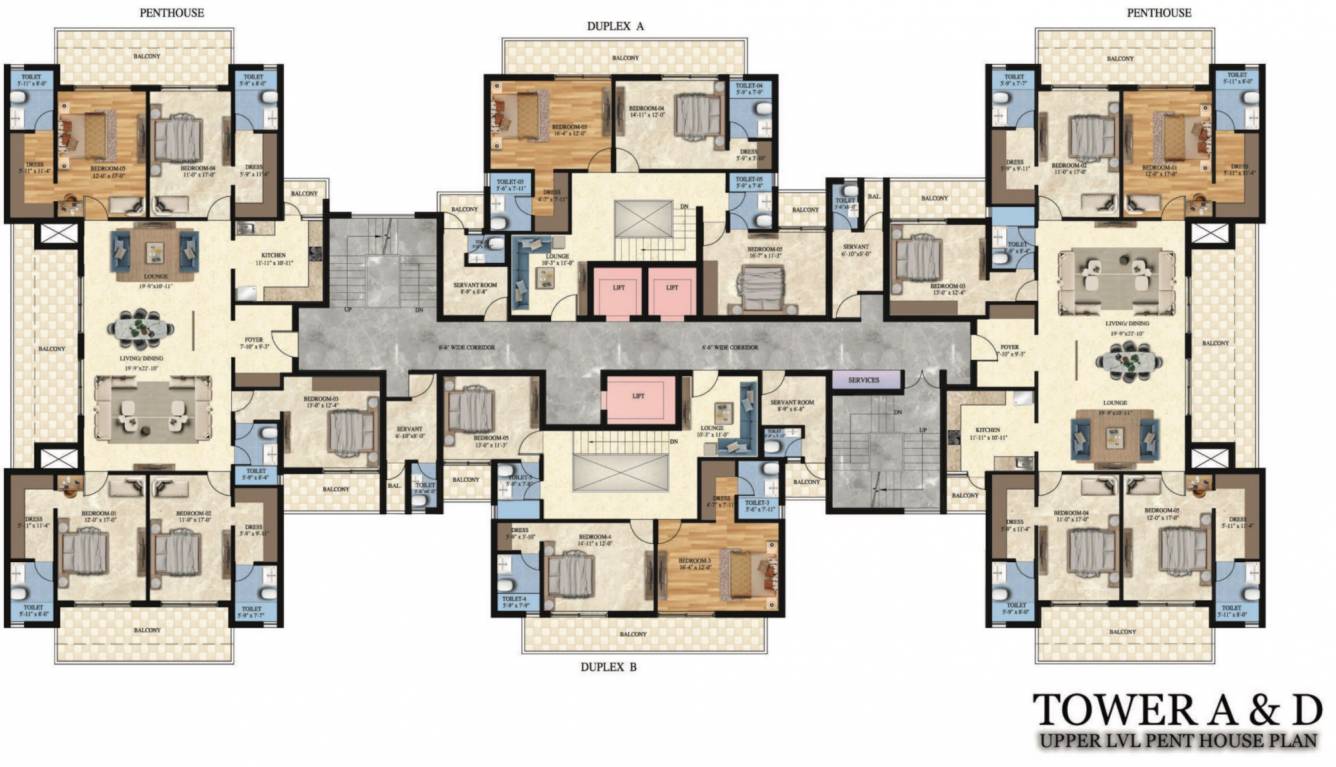  constella Tower A  And Tower D Upper Penthouse Cluster Plan