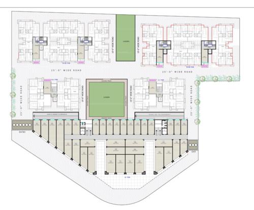  bhavya-resi-plaza Block A1, A2, B1, B2, C1 & C2 Cluster Plan For Ground Floor