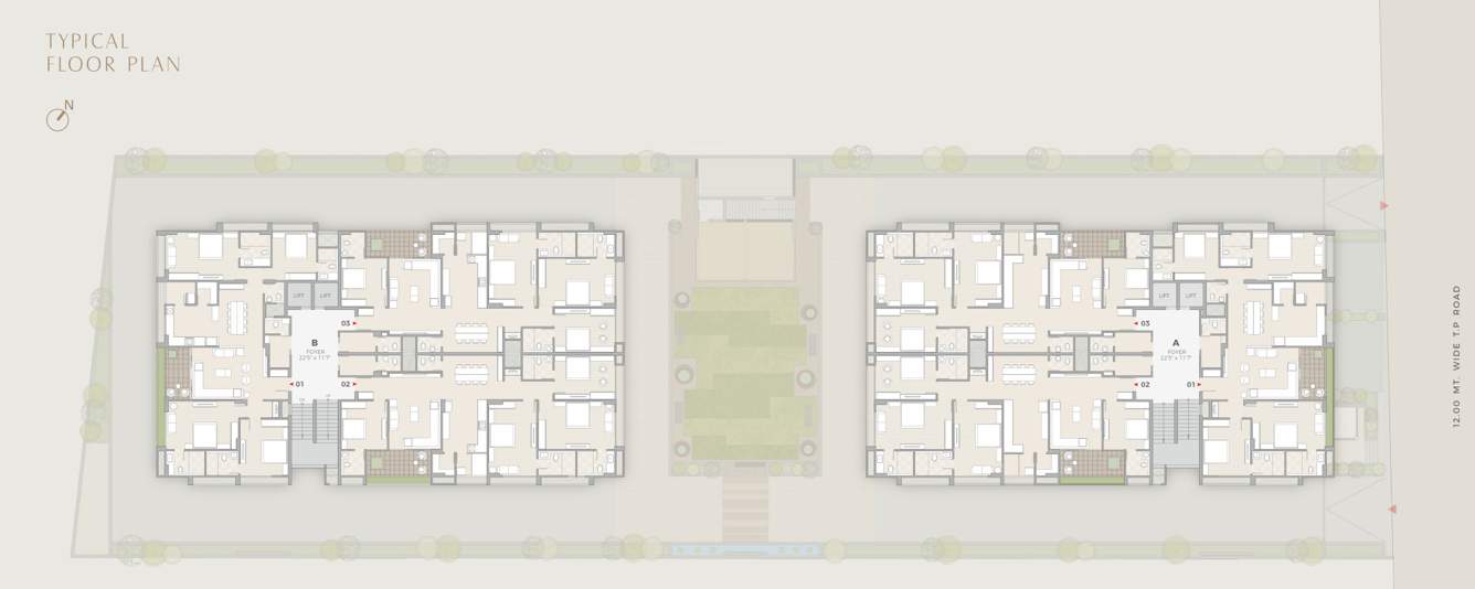  manali apartments Block A And Block B Cluster Plan from 1st to 7th Floor