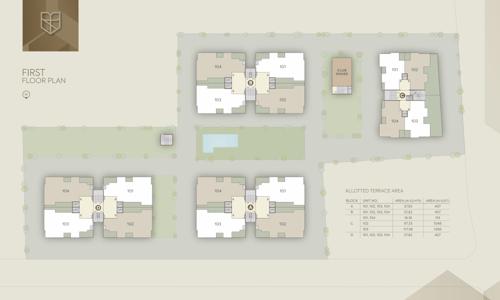  riviera-prestige Block A, Block B, Block C, Block D  Cluster Plan for 1st Floor
