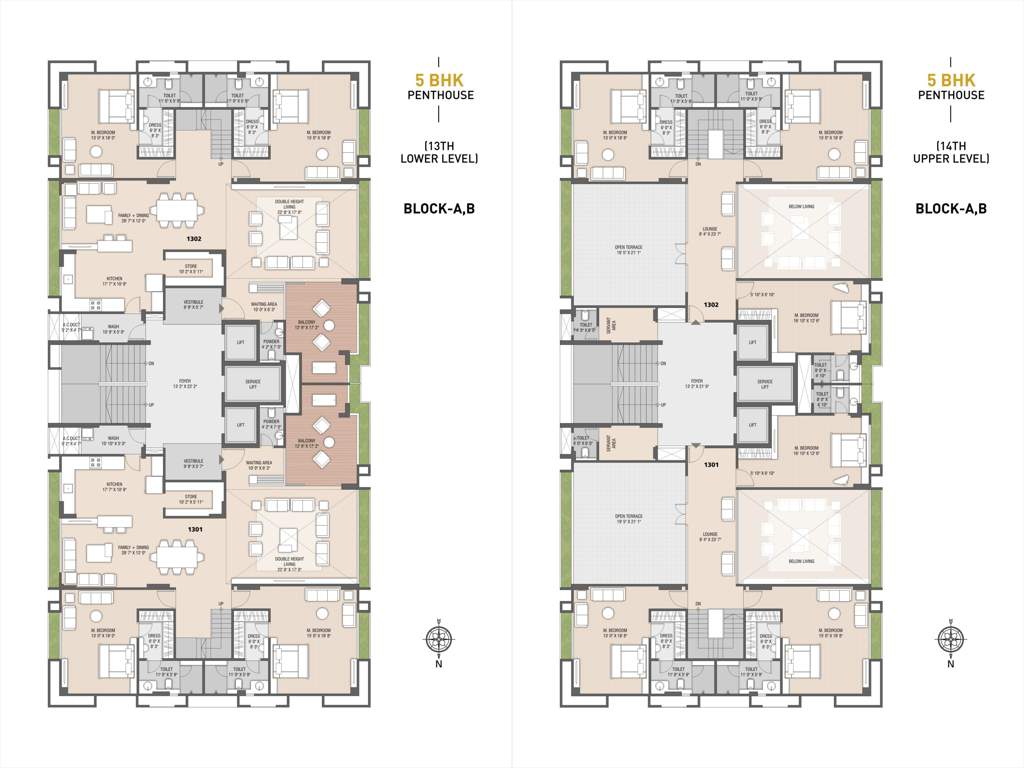  luxuria Block A And B Cluster Plan from 13th to 14th Floor