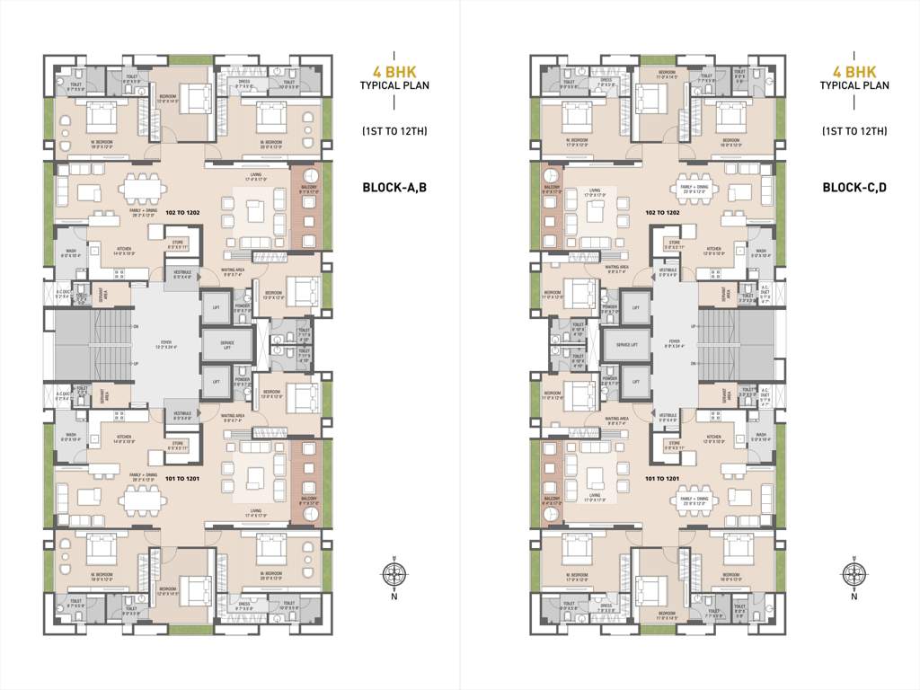  luxuria Block A To D Cluster Plan from 1st to 12th Floor