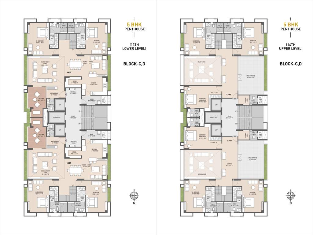  luxuria Block C And D Cluster Plan from 13th to 14th Floor