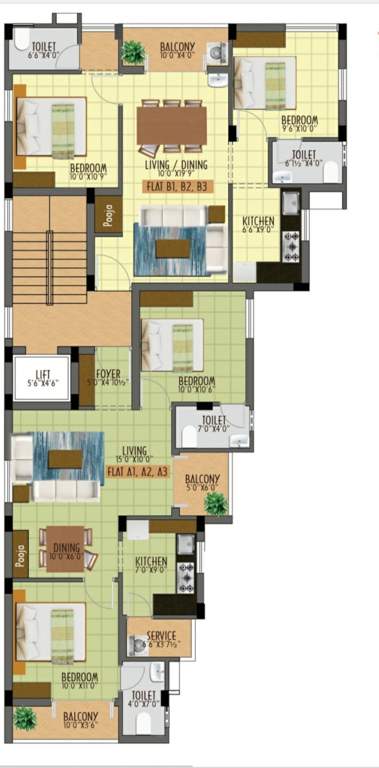  sk homes SK Homes Cluster Plan from 1st to 3rd Floor