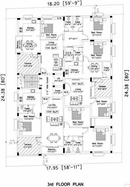  gokulam Sankar Gokulam Cluster Plan For 3rd Floor