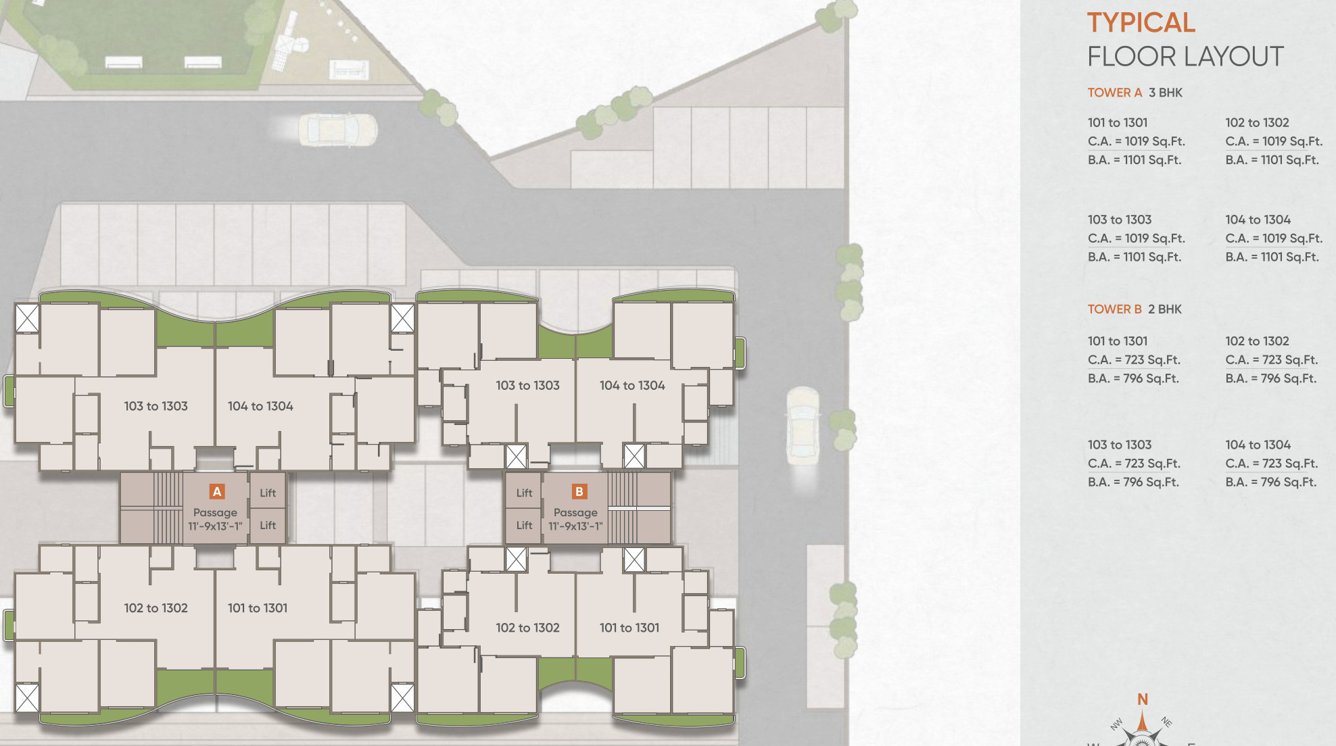  arise A, B Typical Cluster Plan