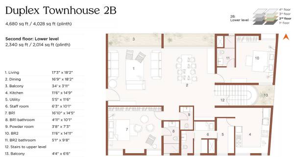  bilva-tree Bilva Tree Duplex Townhouse 2B Cluster Plan For 2nd Floor