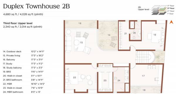  bilva-tree Bilva Tree Duplex Townhouse 2B Cluster Plan For 3rd Floor