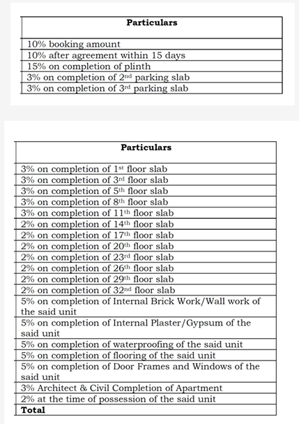 earth-1-by-vtp-luxe-phase-2 Construction Linked Payment (CLP) Payment Plan