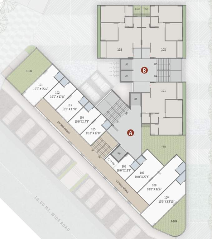  money plant residency Block A And B Cluster Plan For 1st Floor