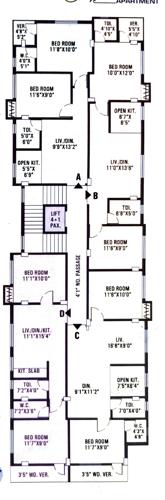  nonibala-apartment Nonibala Apartment Cluster Plan from 2nd to 4th Floor