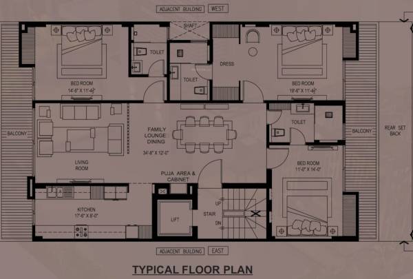  cosmo-builder-floor-2 Cosmo Builder Floor 2 Cluster Plan from 1st to 4th Floor